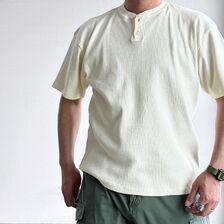 SEABEES Pigment dyed Rib Henley neck T-shirts 2622-052SB画像