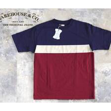WAREHOUSE Lot 4112 パネルボーダーT A柄画像