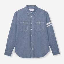 MOMOTARO JEANS TRIPLE STITCH L/S CHAMBRAY SHIRT(TWO STRIPES) MMLS3000画像