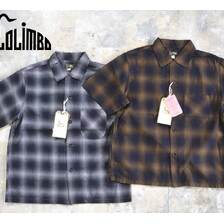 COLIMBO HUNTING GOODS Modest Open Collar Shirt "Indigo Ombre Check" ZB-0304画像