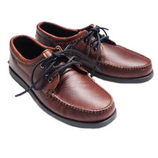 QUODDY #501782 BLUCHER MOCCASIN pebbled brown画像