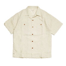 BURGUS PLUS Open Collar Cotton Linen Shirt Short Sleeve BP26503画像