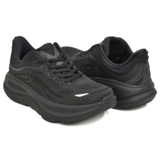 HOKA WOMEN'S BONDI 9 WIDE BLACK / BLACK 1162014-BBLC画像