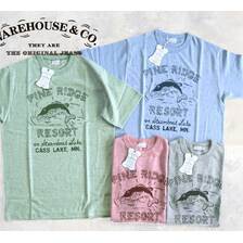 WAREHOUSE Lot 4096 88/12杢クルーネックT FISH画像