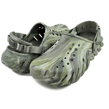 crocs ECHO MARBLED CLOG DUSTY OLIVE 208454-3N4画像