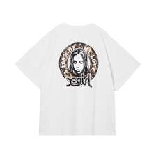 X-girl LEOPARD CIRCLE LOGO AND FACE S/S TEE DRESS 105263041006画像