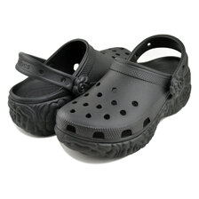 crocs CLASSIC PLATFORM BLOOM CLOG BLACK 213447-001画像