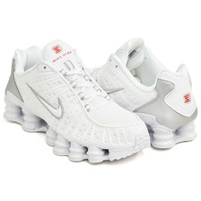 NIKE W SHOX TL WHITE / WHITE - METALLIC SILVER AR3566-100画像