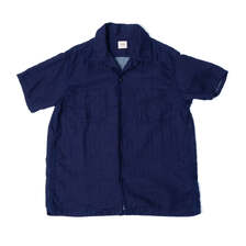 UES Herringbone Double Gauze Indigo S/S Shirt 552605-I画像