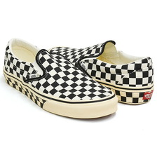VANS CLASSIC SLIP-ON CHECKERBOARD BLACK / MARSHMALLOW VN000DAH1KP画像