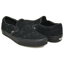 VANS CLASSIC SLIP-ON WOVEN SUEDE BLACK / BLACK VN000Z7ABKA画像