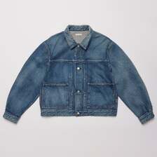 ULTERIOR VINTAGE WASHED SELVEDGE DENIM PLEATED JKT UBJ66-LC273-V画像