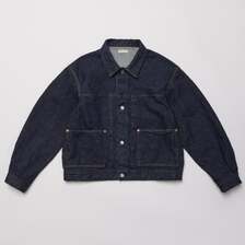 ULTERIOR WASHED SELVEDGE DENIM PLEATED JKT UBJ66-LC272-T画像