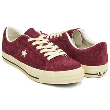 CONVERSE ONE STAR AGED SUEDE AG BURGUNDY 33703201画像