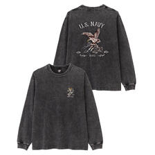AVIREX NAVAL COLLECTION SOUVENIR EMBROIDERY LONG SLEEVE T-SHIRT 7836230024画像