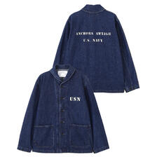 AVIREX NAVAL COLLECTION M-43 DENIM SHAWL COLLAR JACKET 7836252019画像
