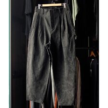 AXIS Charcoal dyeing moleskin 3 Tucks Tapered Pants P001-26AW画像