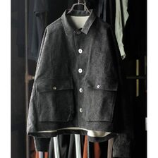 AXIS Charcoal dyeing moleskin Short Length Blouson BL001-26AW画像