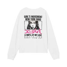 X-girl FACE BOX AND MESSAGE L/S TEE 105263011006画像