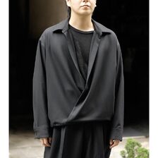 NONNOTTE Drape Doeskin Cloth Draping Overlap Shirt N-26A-096画像