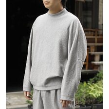 NONNOTTE Super 120's Air Inlay Melton Draping C/N Long-Sleeve Pullover N-26A-047画像