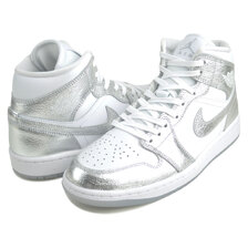 NIKE WMNS AIR JORDAN 1 MID SE wht/metallic silver FN5031-100画像