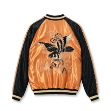 TAILOR TOYO Lot No. TT15972-159 / Early 1950s Style Acetate Souvenir Jacket &ldquo;BLACK EAGLE&rdquo; &times; &ldquo;DRAGON HEAD&rdquo;画像