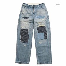 UNIVERSAL OVERALL HERITAGE LINE 12.75oz CONE DENIM PAINTER PANTS REMAKE HT2433601-F画像