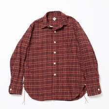 CORONA CS001 - NAVY 1POCKET SHIRT / Red &times; Brown CS001-26-04画像
