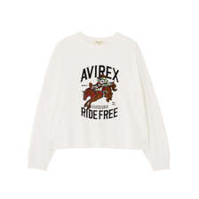 AVIREX WOMAN FLOCKY PRINT TOMCAT T-SHIRT 7836230603画像