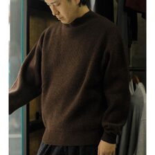 NONNOTTE Low Count Wool Yak Rib Knit Draping Triangle Turtle Neck Pullover N-26A-003画像