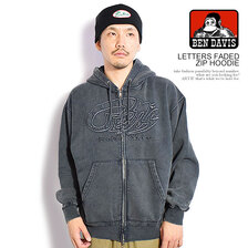 BEN DAVIS LETTERS FADED ZIP HOODIE 1050-26780061画像