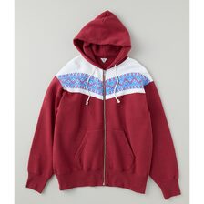 FilMelange "CHERIF-SNOW" Campione Urage Snow Pattern Zip Hoodie Sweat画像