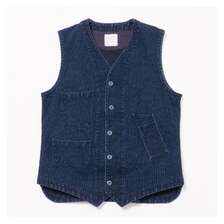 Soundman Working Waist Coat - Marcy - Indigo Dyed SASHIKO 3760-655C画像