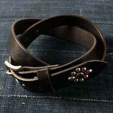 BARNS 栃木レザー 30mm Leather Studs Belt Summer Oil Leather LE-4343画像