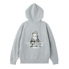 X-girl BRUSHED COLLAGE GRAPHIC FACE PATCH ZIP UP SWEAT HOODIE 105263012009画像