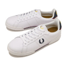 FRED PERRY B722 LEATHER WHITE/NAVY B6311-567画像