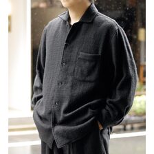NONNOTTE N Tweed 002 Calm Oversized Open Collar Shirt N-26A-098画像