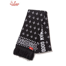 COOKMAN Knitted Scarf Bandanna Cross Black 233-63249画像