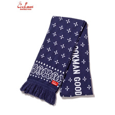 COOKMAN Knitted Scarf Bandanna Cross Navy 233-63250画像