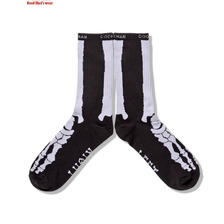 COOKMAN Rib Crew Socks Bone Blac 233-63970画像