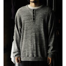 INTERIM HEAVY NEEDLE-OUT RIB HENRY L/S SWEAT TEE IT26A211画像