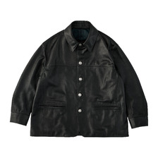 PORTER CLASSIC LEATHER CAR COAT W / SILVER BUTTONS BFA-P-017-4226画像