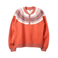BARNS &ldquo;COZUN" Half Zip Snowflake Patterned Sweatshirt BR-26373画像
