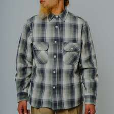 BIG MIKE Heavy Flannel L/S Shirt|MINT&times;GRY&times;WHT 102635102画像