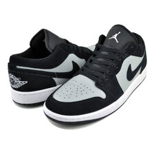 NIKE AIR JORDAN 1 LOW blk/wht-lt smoke grey 553558-048画像
