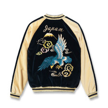 TAILOR TOYO Lot No. TT15975-128 / Mid 1950s Style Velveteen (Two-tone) &times; Acetate Souvenir Jacket &ldquo;BLUE EAGLE&rdquo; &times; &ldquo;ROARING TIGER&rdquo;画像