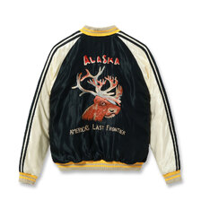 TAILOR TOYO Lot No. TT15973-119 / Late 1950s Style Acetate Quilted Souvenir Jacket &ldquo;MOOSE&rdquo; &times; &ldquo;ALASKAN EAGLE&rdquo;画像