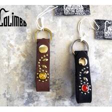 COLIMBO HUNTING GOODS Jewel Studded Leather Key Ring - Helios Pattern ZA-0708画像