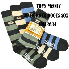 TOYS McCOY 3Pボーダーブーツソックス TMA2634画像